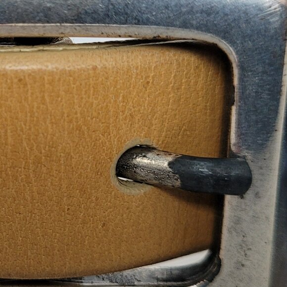 Scott David Italian Tan Leather belt with Tortoisehell Buckle Size S - Picture 6 of 6